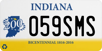IN license plate 059SMS