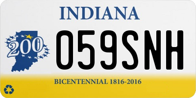 IN license plate 059SNH