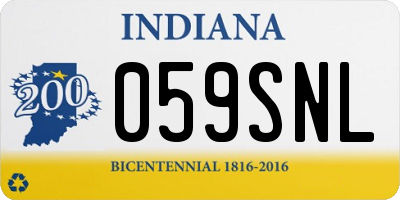 IN license plate 059SNL