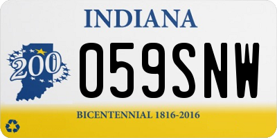 IN license plate 059SNW