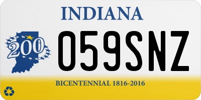 IN license plate 059SNZ