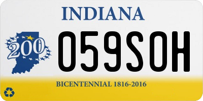 IN license plate 059SOH
