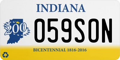 IN license plate 059SON