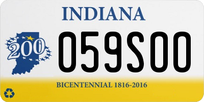 IN license plate 059SOO