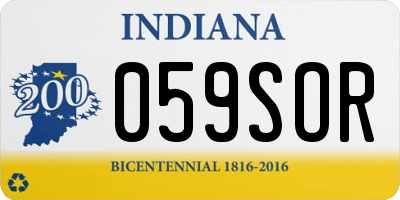 IN license plate 059SOR