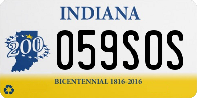 IN license plate 059SOS