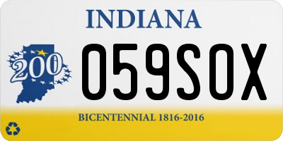 IN license plate 059SOX