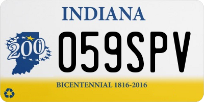 IN license plate 059SPV