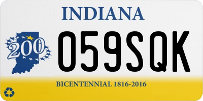 IN license plate 059SQK
