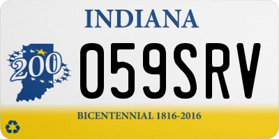 IN license plate 059SRV