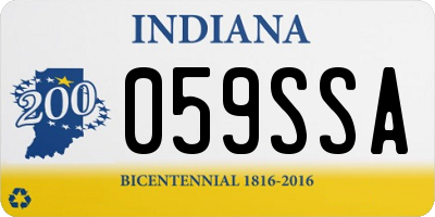 IN license plate 059SSA