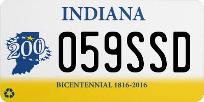 IN license plate 059SSD