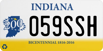 IN license plate 059SSH