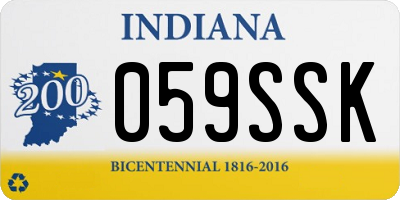 IN license plate 059SSK