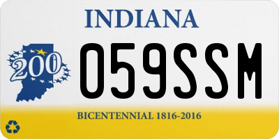 IN license plate 059SSM