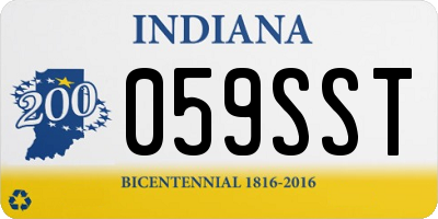 IN license plate 059SST
