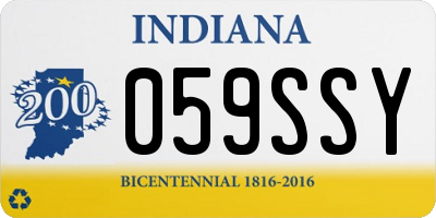 IN license plate 059SSY