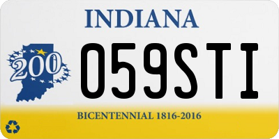 IN license plate 059STI