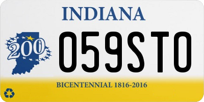 IN license plate 059STO