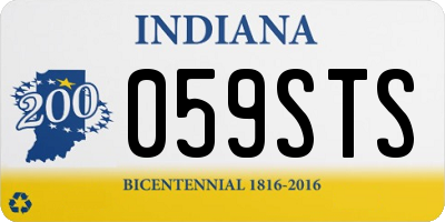 IN license plate 059STS