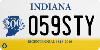 IN license plate 059STY