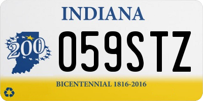 IN license plate 059STZ
