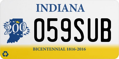 IN license plate 059SUB