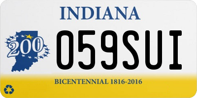 IN license plate 059SUI
