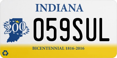 IN license plate 059SUL