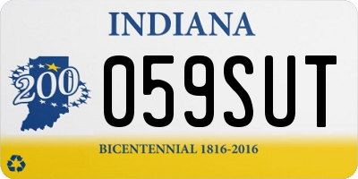 IN license plate 059SUT