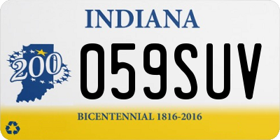 IN license plate 059SUV