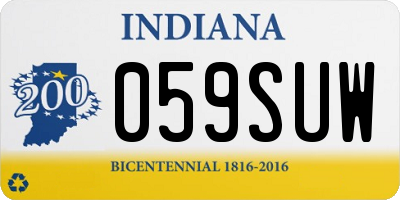 IN license plate 059SUW