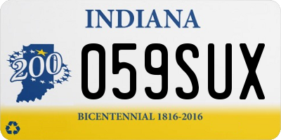 IN license plate 059SUX
