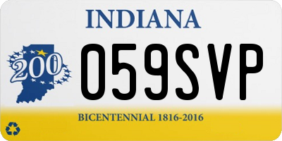 IN license plate 059SVP