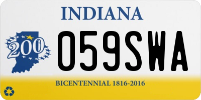 IN license plate 059SWA