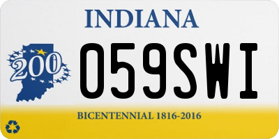 IN license plate 059SWI