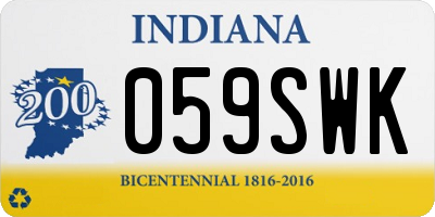 IN license plate 059SWK