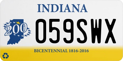 IN license plate 059SWX