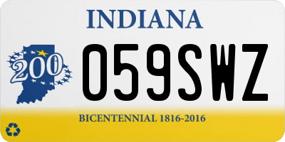 IN license plate 059SWZ
