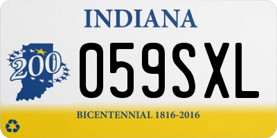 IN license plate 059SXL