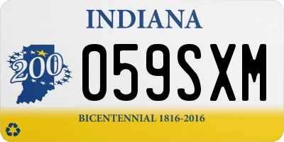 IN license plate 059SXM