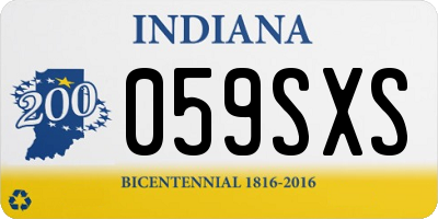IN license plate 059SXS