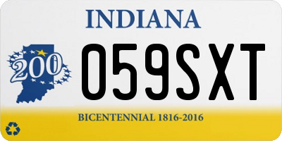 IN license plate 059SXT