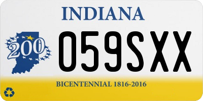 IN license plate 059SXX