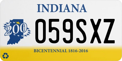 IN license plate 059SXZ