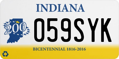 IN license plate 059SYK