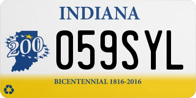 IN license plate 059SYL