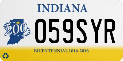 IN license plate 059SYR