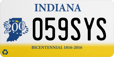 IN license plate 059SYS