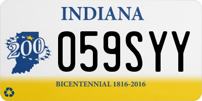 IN license plate 059SYY
